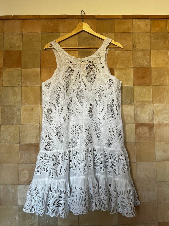 Catherine Malandrino Lace Embroidery Dress White Size 6 - Picture 5 of 8